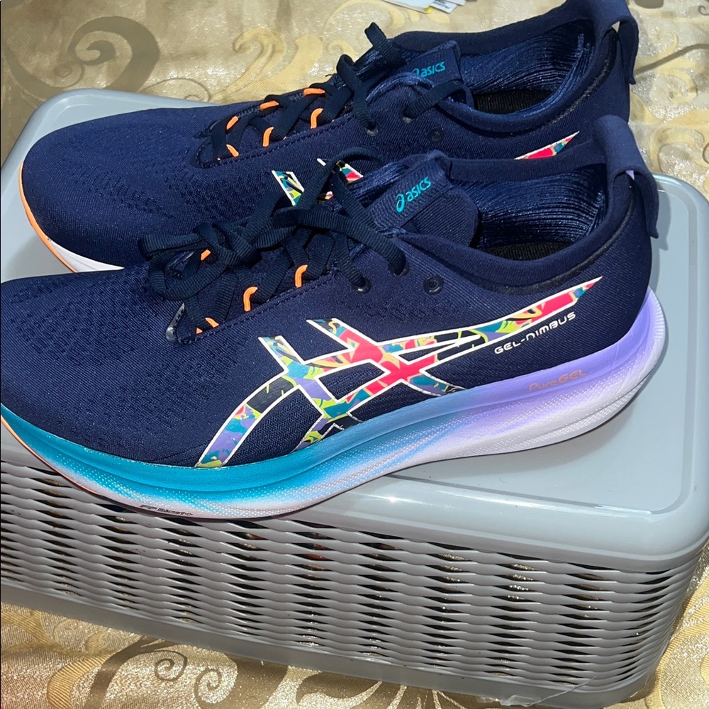 NEW ASICS Gel-Nimbus 25 Lite-Show Navy Blue Men’s Sz 10 (NWT/NWOB) 1011B619-300 - Picture 14 of 15